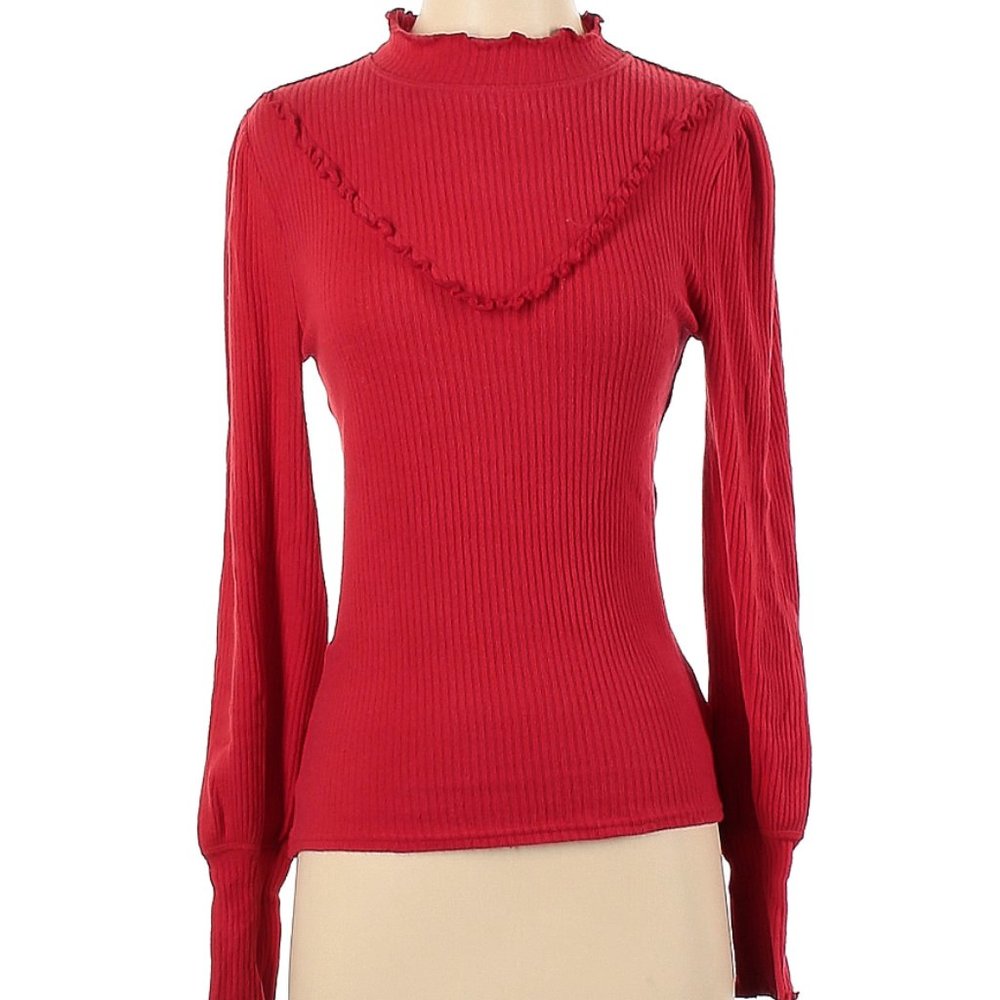 Free People Ruffle Accents Sweater